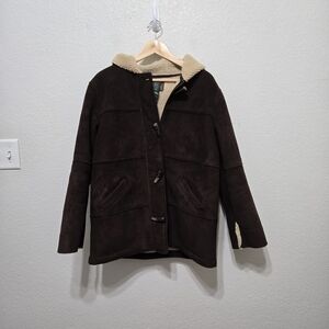Lauren Ralph Lauren Brown Toggle Hooded Coat Size PM